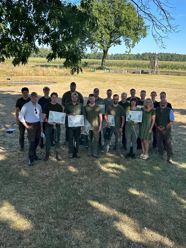 Gruppenfoto der Jagdkursgruppe August 2026
