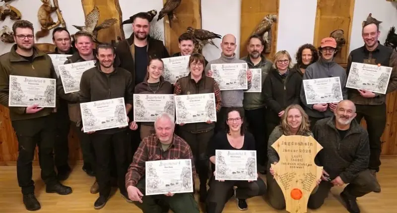 Gruppenfoto der Jagdkursgruppe Januar 2026